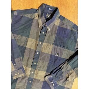 Vintage Cinch Classic Shirt L Plaid Heavy Cotton Button Down Crest Logo Mexico